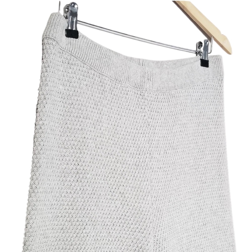 FREE PEOPLE Hailee Waffle Knit Wide Leg Relaxed Pull On Pants in Light Grey sz S - Picture 12 of 13